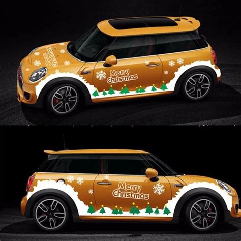 Car Whole Body Merry Christmas Decals Sticker Decoration For Mini