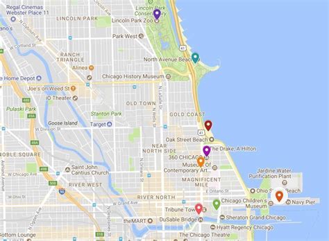 Chicago Sightseeing Map For A Weekend Trip In Summer Chicago