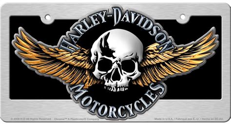 Harley Davidson Winged Skull License Plate Harley Davidson Painting
