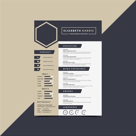Cv Template Resume Vector Art Icons And Graphics For Free Download