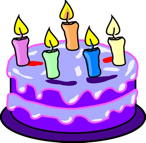 Download Cake Happy Birthday Candles Royalty Free Vector Graphic