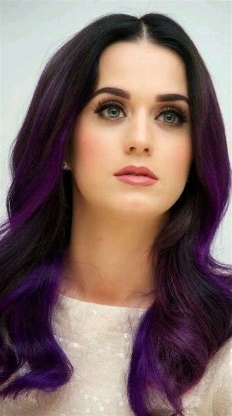 Pin By Jj On Katy Perry Dark Purple Hair Hair Color Purple
