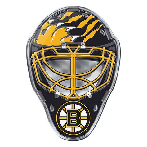 Fuchse Hockey Logos New Nhl Boston Bruins Premium 3 D Aluminum Helmet
