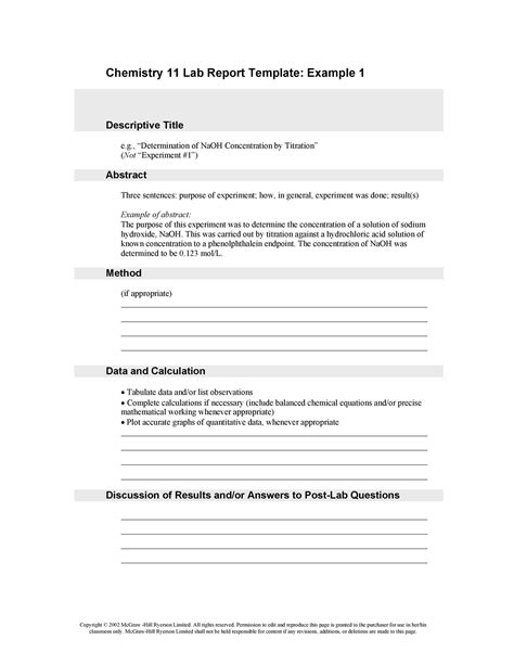 40 Lab Report Templates And Format Examples Templatelab Organic Articles