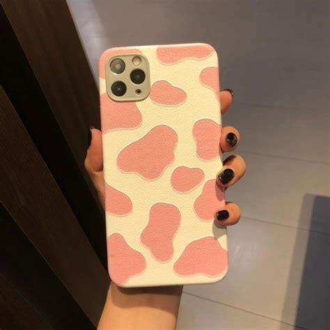 Cow Print Phone Case Cute Pink Cow Print Matte Phone Case For Etsy