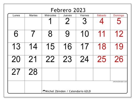 Calendario Febrero De 2023 Para Imprimir 442ds Michel Zbinden Pe