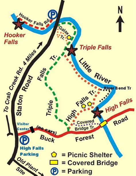 Triple Falls Dupont State Forest Waterfall Map Dupont State Forest