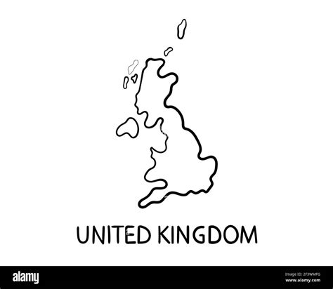 Hand Drawn United Kingdom Map Illustration Stock Photo Alamy