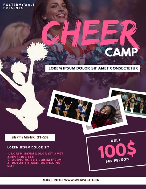 Cheerleader Camp Flyer Design Template Postermywall