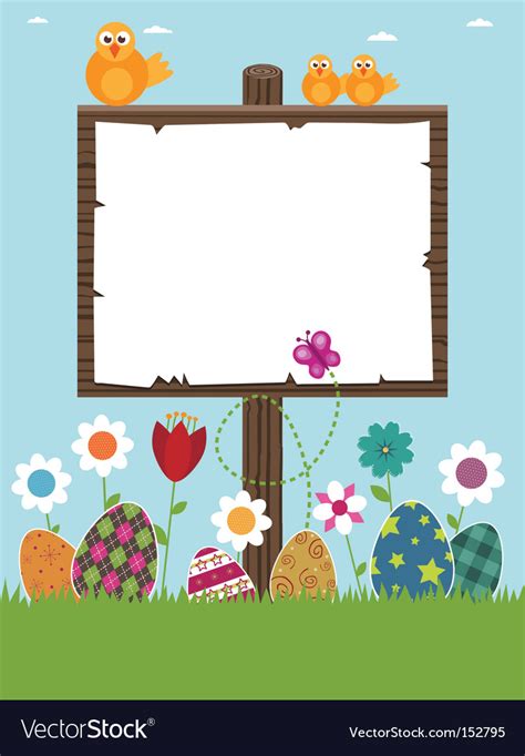 Easter sign post Royalty Free Vector Image - VectorStock