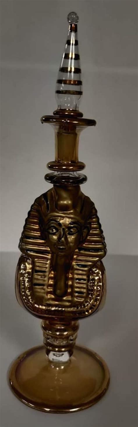 King Tut Egyptian Perfume Glass Bottle Made In Egypt Collectible Etsy