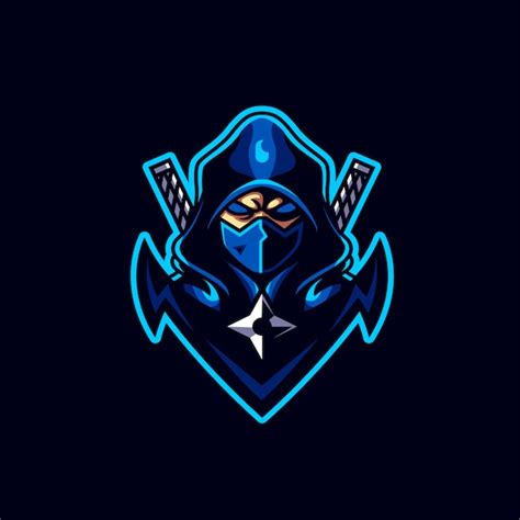 Ninja Esport Gaming Logo Vetor Premium