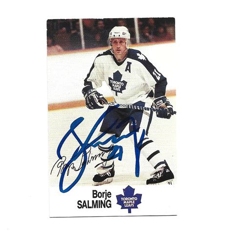 Borje Salming Autographed 1988 89 Esso Sticker Card From Salmings