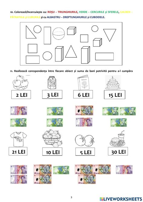 Evaluare Finala Online Worksheet For 2