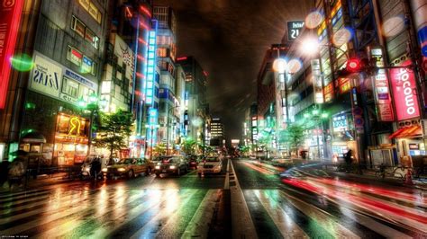 The City Rain The Lights Of Street Cars Home The Night Phone Wallpapers