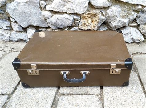 Antique Cardboard Suitcase Distressed Travel Box Vintage Etsy