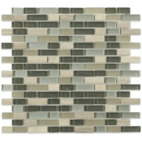 Splashback Tile Naiad Blend Bricks Pattern 12 In X 12 In X 8 Mm