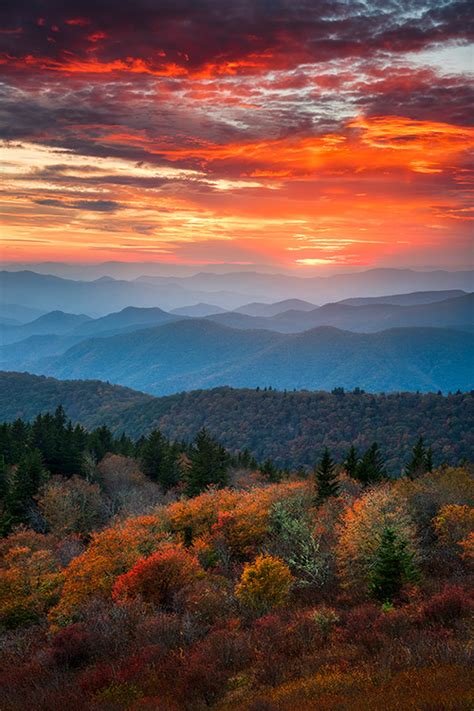 North Carolina Autumn Landscape Photography Blue Ridge Mountains