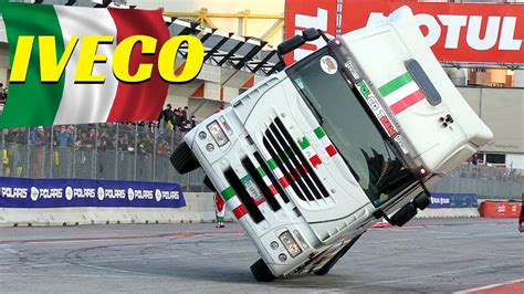 Truck Stunt Show CRAZY Iveco Stralis Driving On 2 Wheels Motor Show