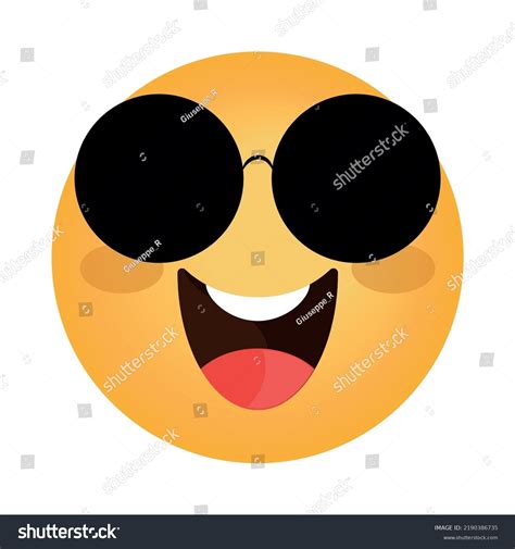 Emoji Glasses Happy Isolated Icon Stock Vector Royalty Free