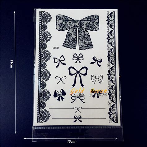 25 Style Waterproof Sexy Black Henna Tattoo Lace Bow Bowknot Decals For
