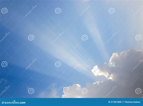 Sunrays Passing Through Clouds Stock Photo Image Of Summer Heaven