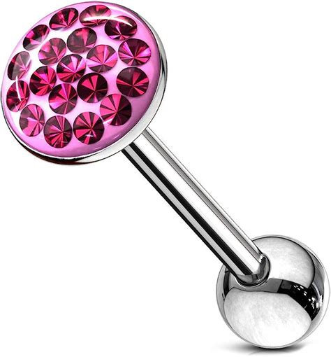 Punkjewelry Tongue Piercing 316l Surgical Steel Colour Pink Amazon