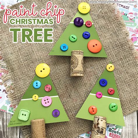 Paint Chip Christmas Tree Craft Messy Little Monster