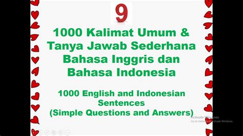 Kalimat Umum Dan Tanya Jawab Sederhana Bahasa Inggris