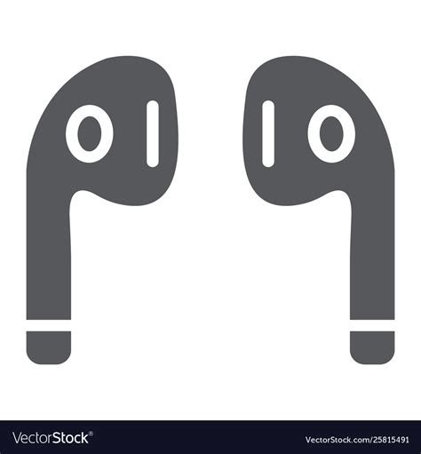 Bluetooth Headphones Glyph Icon Music And Sound Vector Image