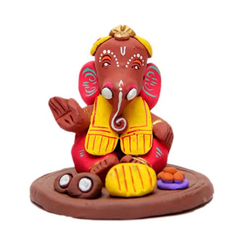 Buy Online Clay Handicraft Blessing Ganesh Handcraft Online Store