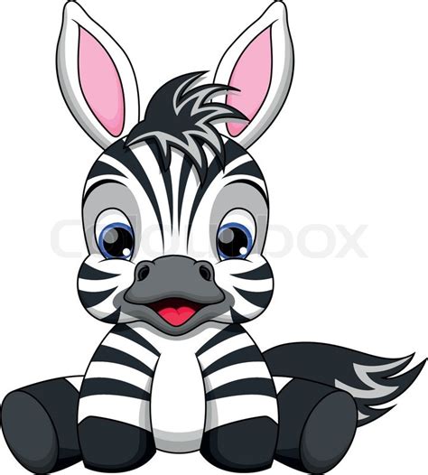 Süßes Baby Zebra Cartoon Stock Vektor Colourbox