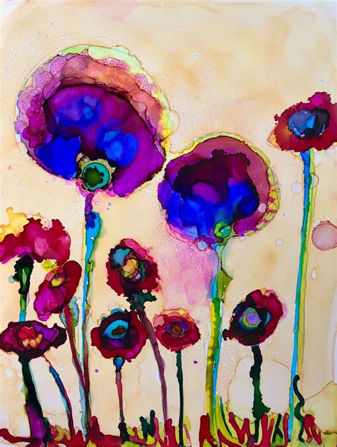 Stunning Expressionist Floral Painting By Monique Sarkessian Of My