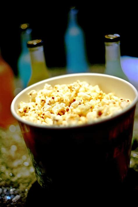 Popcorn And Drinks On Concession Stand Stock Image Image Of Freshness
