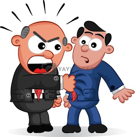 Business Cartoon Boss Man Yelling At Employee By Emrahavci Vectors