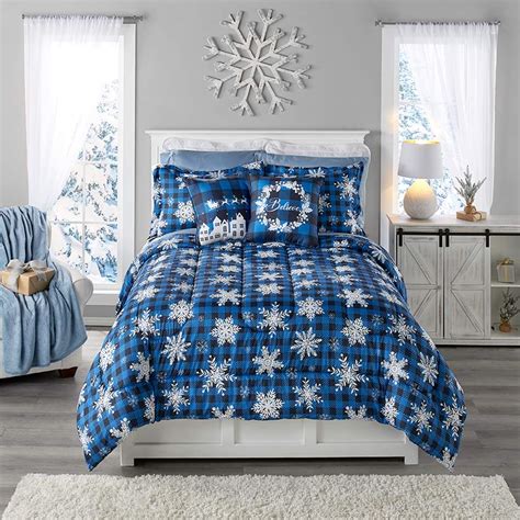 Christmas Blue Plaid Bedding Collection The Lakeside Collection