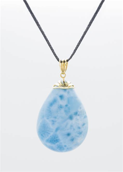 Larimar 14k Gold Pendant Larimar Factory