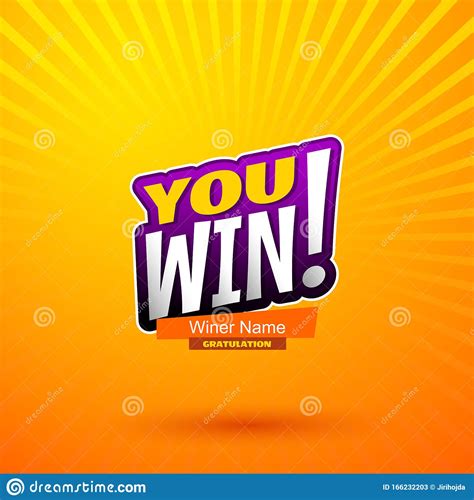 You Win Congratulation Vector Illustration 89184680