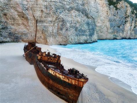 Zakynthos Shipwreck Beach From The Cliffs In Greece Taken