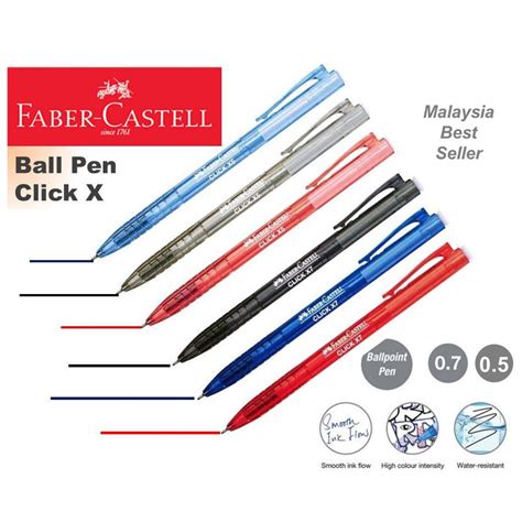 Faber Castell Click X5 X7 1425 Ball Pen 05mm 07mm Shopee Malaysia