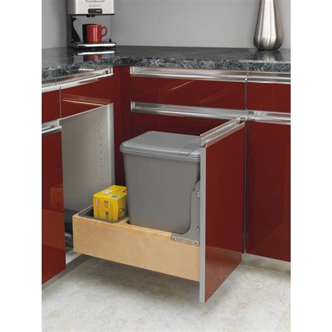 Pull out kitchen waste bin. Shop Rev-A-Shelf 35-Quart Plastic Pull Out Trash Can at ...