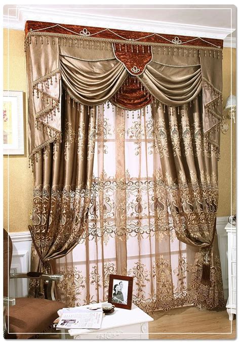 European Style Curtains For Living Room Blackout Blinds Luxury