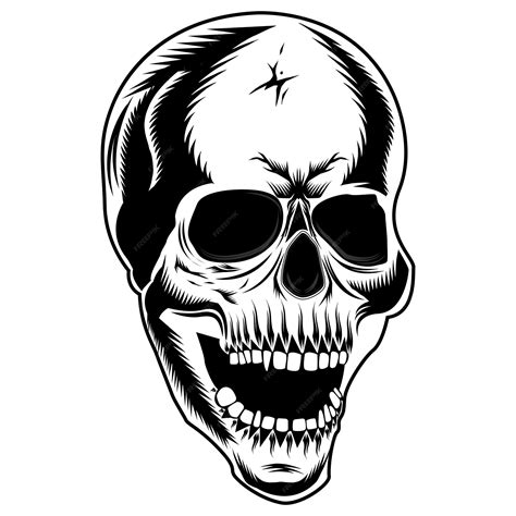 Premium Vector Human Skull Illustration