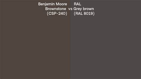 Benjamin Moore Brownstone CSP 240 Vs RAL Grey Brown RAL 8019 Side