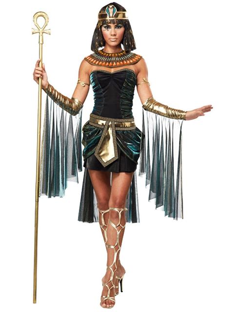 Black And Green Shimmer Egyptian Costume Cleopatra Costume For Women
