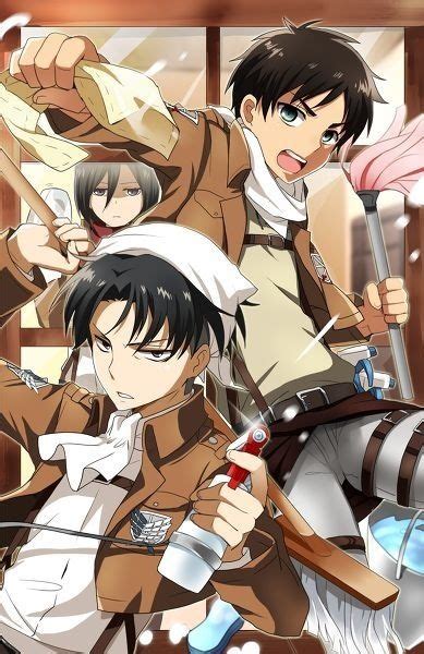 Oh My Shinigami Look At Mikasa In The Backgroung Levi X Eren Levi