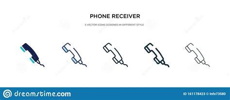 Phone Receiver Icon In Different Style Vector Illustration Two Colored