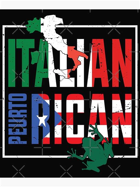 puerto rican italian flag half puerto rican half italian poster for sale by davinccidz