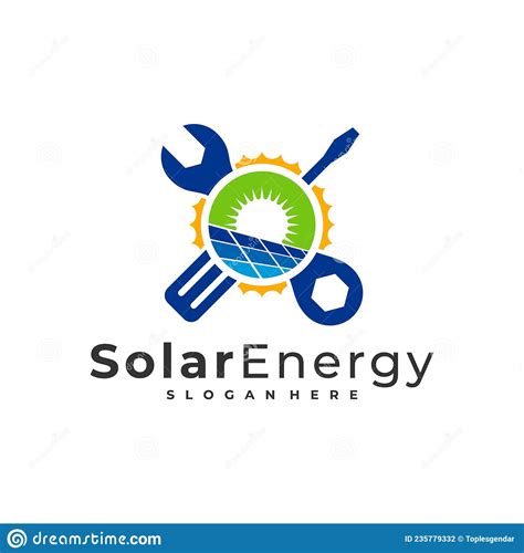 Mechanic Solar Logo Vector Template Creative Solar Panel Energy Logo