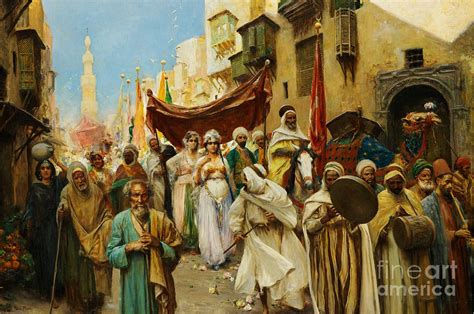 A Wedding Procession In Cairo Painting By Celestial Images